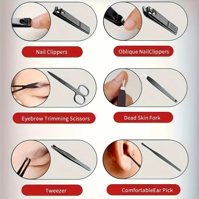 Xiaomi 10pcs Deluxe Manicure and Pedicure Set Splash Proof Nail Clippers Ear Pick Stainless Steel Nail Scissors Christmas Gift