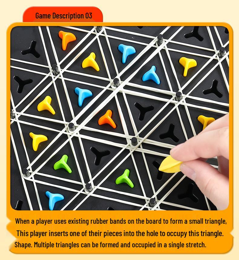 Triangle Chess Rubber Band Toy - Kids' Geometric Thinking Game for Intellectual Development and Parent-Child Interaction