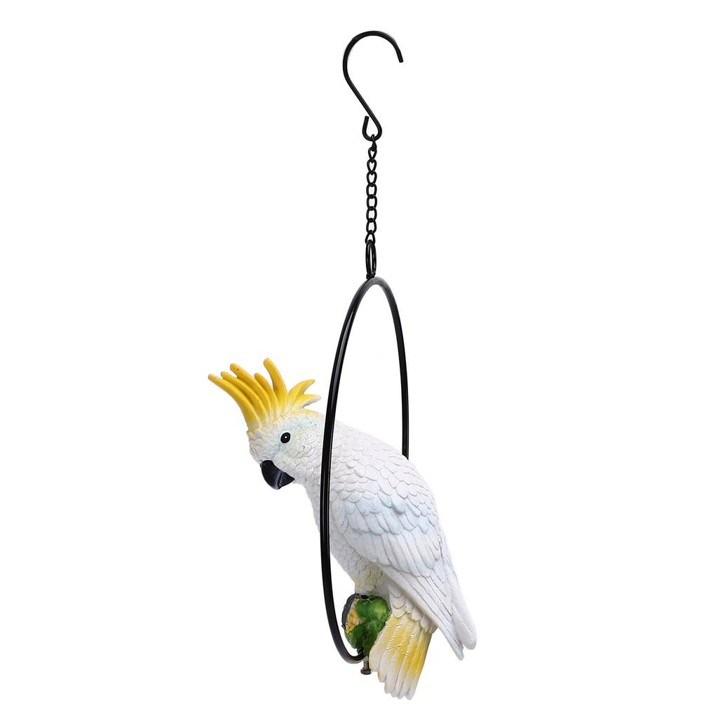 Iron Ring Parrots Decor Bright Texture Waterproof Iron Ring Parrots Resin Pendant Crafts