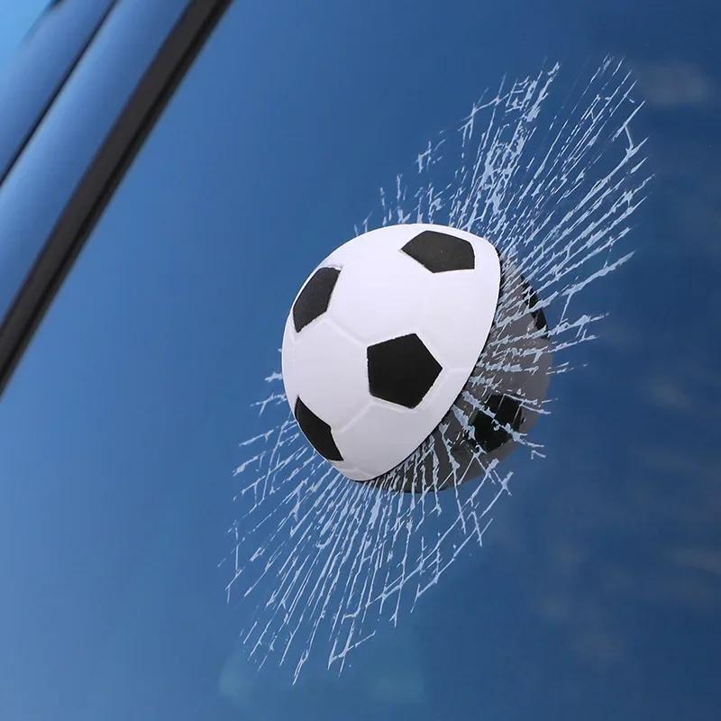 Car Styling Baseball Football Tennis Stereo Broken Glass 3D Sticker Car Window Ball Hits Self Adhesive Decal Car Stickers