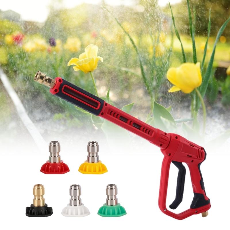 Pressure Washer Guns High Power Washer Guns with 5 Nozzle Tips Replacement Wand Extension Pressure Washer Guns
