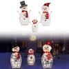 Outdoor Christmas Snowman Set with LED Lights and Ground Socket for Yard and Garden Decoration Seasonal Holiday Display