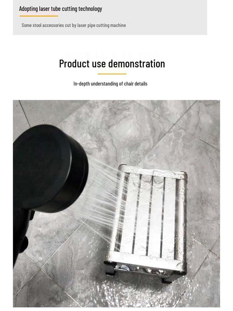 Non-slip Stainless Steel Shower Stool for Elderly - Square, Four-legged Design