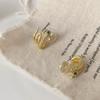 No Ear Piercings, Golden Snake-shaped Ear Clips, High-end Slightly Inlaid Zircon Stud Earrings, Women's Cold Niche Light Luxury Temperament Earrings