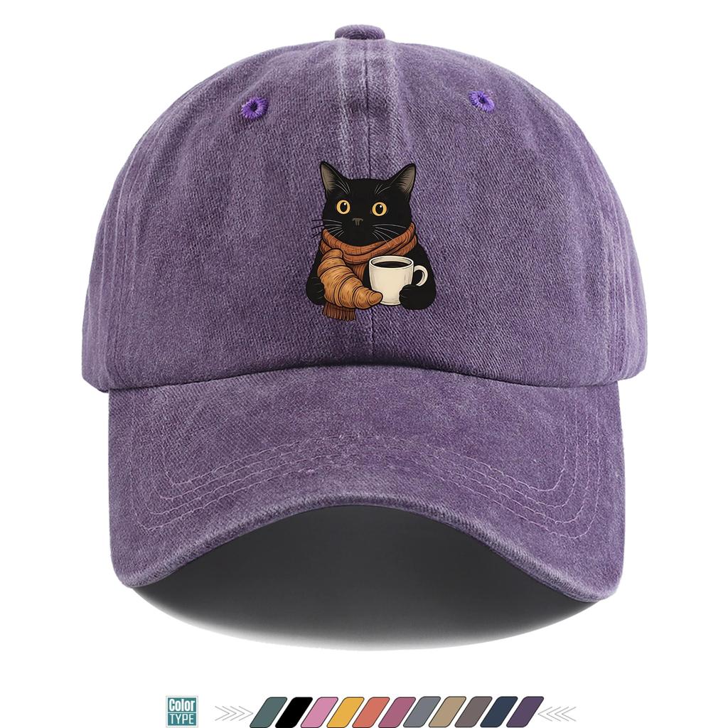 pc Worker Cat Pattern Printed Baseball Cap Vintage Illustration Style Design Trucker Hat Comfortable and Breathable Stylish