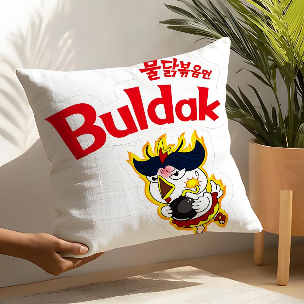 Famous Buldak Ramen Cartoon Pillow Case Linen Cushion Covers For Decorative Sofa Home Pillows Case Car Chair Pillows Cases