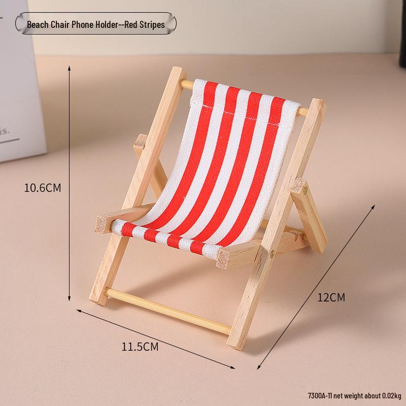 Creative Folding Beach Chair Phone Holder - Cute, Small Furniture and Photo Prop Ornament