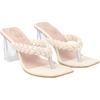 Shoetopia Womens Cream Heeled Sandal - Eu40 /Uk7