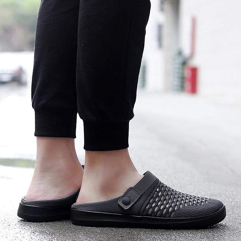 Men's Backless Walking Mule Summer Slip-on Closed Toe Loafer Casual Slide Slipper Traveltime Mule for Men