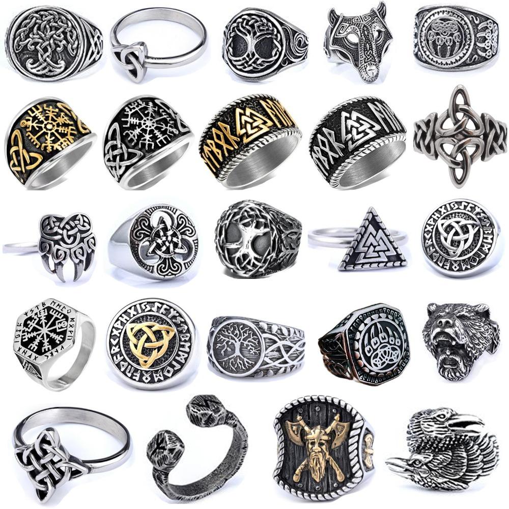 Nordic Vintage Ring Titanium Steel Rust Free Fashion Jewelry for Women Men Trendy Accessories