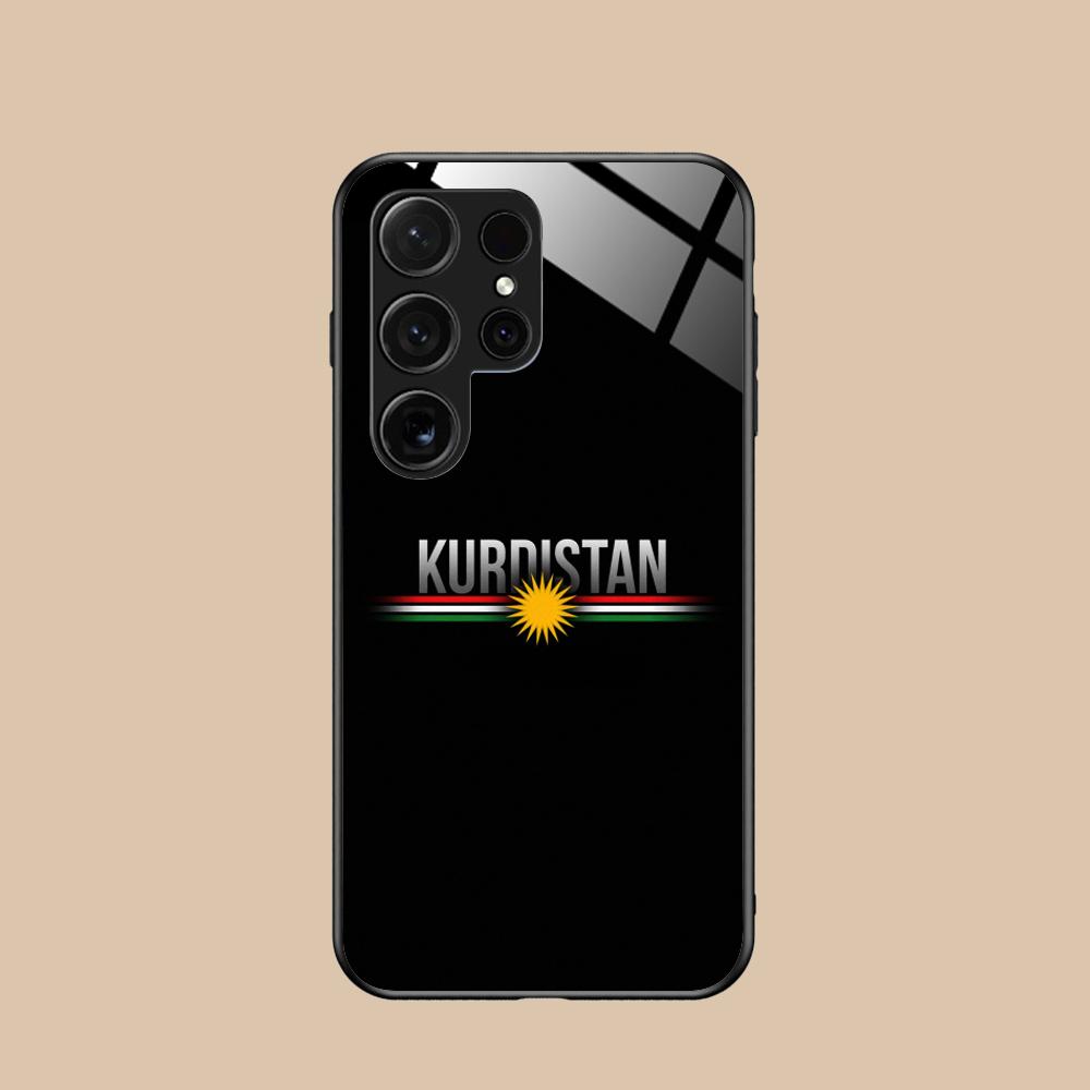 Skleněné pouzdro na mobilní telefon s vlajkou Kurdistánu pro Samsung Galaxy S26 S25 S24 S23 S22 S21 S20 Note20 Plus FE Ultra Barevný kryt