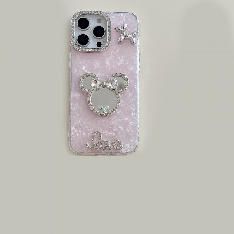 Glitter Shell Rhinestone Mirror Case for iPhone 17 Pro Max/Apple 14/15