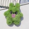 Plush Snow Monster Keychain Girls Cute White Green Cartoon Furry Toy School Bag Pendant Keyring Car Keyholder Plush Accessories