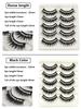 5 Pairs Glitter False Eyelashes with Rhinestones Colored Dramatic Lashes Hard Strip for Costume Photoshoot