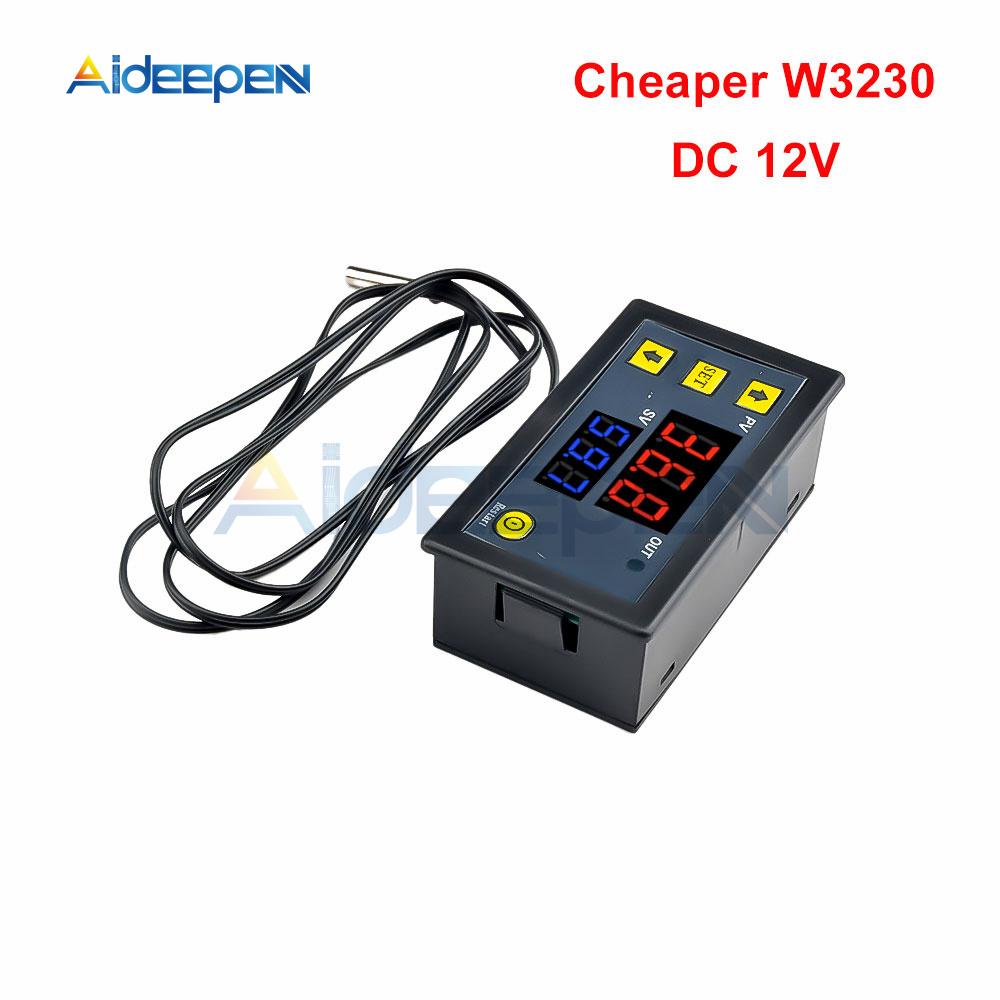 W3230 Mini Digital Temperature Controller 12V 24V 220V Thermostat Regulator Heating Cooling Control Thermoregulator With Sensor