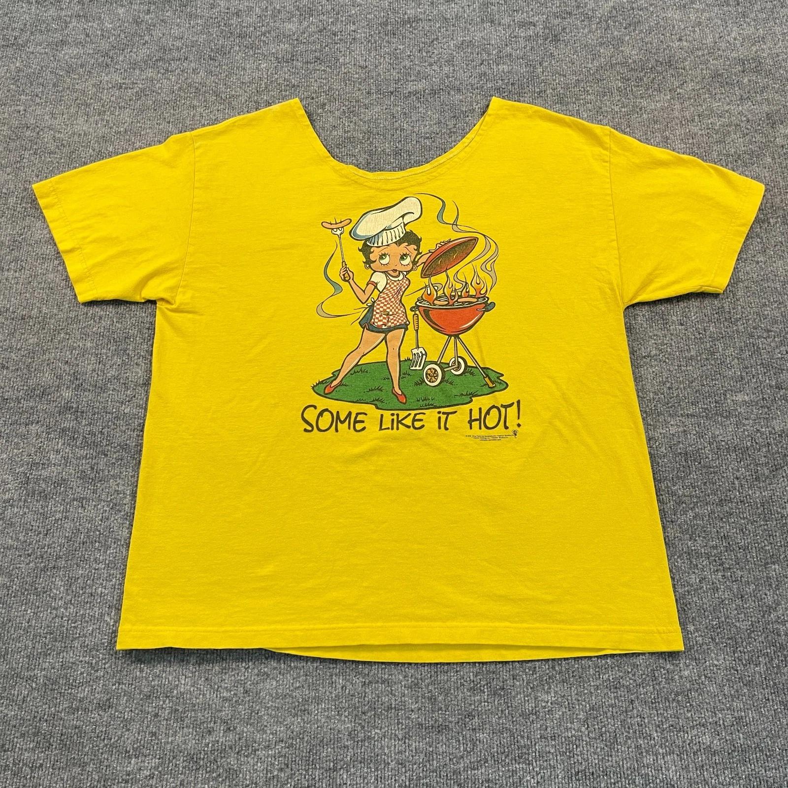 Vintage 2001 Betty Boop Some Like It Hot! Shirt Womens XL 23x29 Yellow 3XL