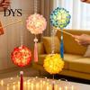 Portable LED Light Lantern Hydrangea DIY Kit, Handheld Glowing Chinese Style Flower Educational Hands on Toy Craft for Mid Autumn, Traditional