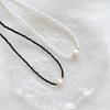 Natural stone shell baroque pearl necklace women's color beaded choker niche design titanium steel necklace