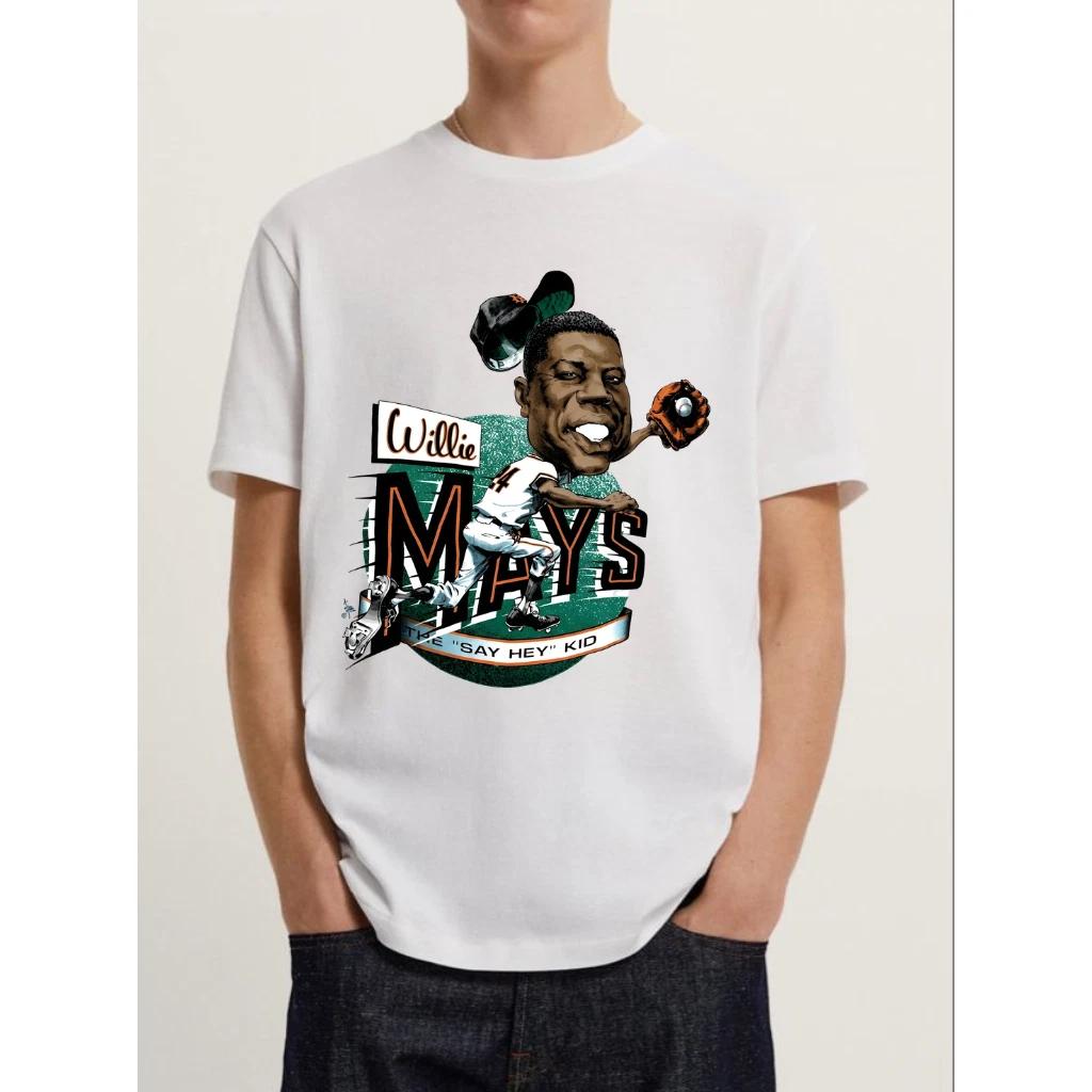 Willie Mays Cotton T-Shirt for Men Unisex Baseball Graphic Tee All Sizes S–4XL S