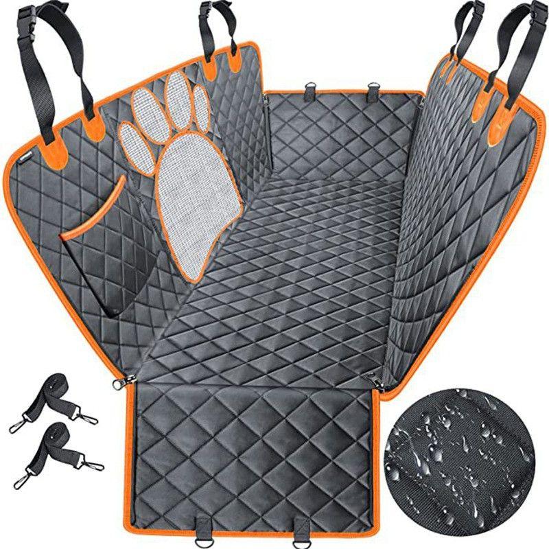 

High Quality TPU Water and Dirt Resistant Car Pet Overlay Rear Row Protective Cover Pet Supplies Vehicle-Mounted Pet Mat Black and Orange