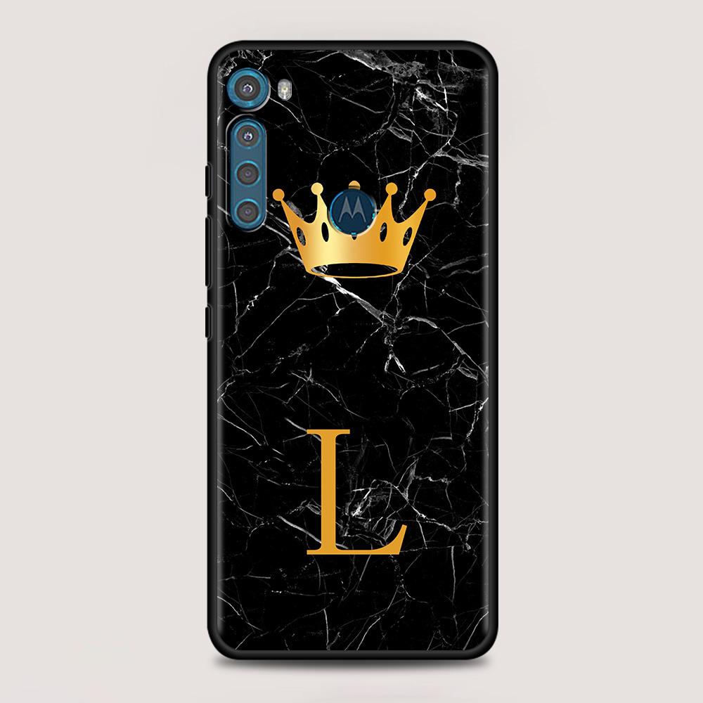 

Золотой чехол Crown Letter Queen для MOTOROLA One Fusion для Moto G10 G9 G8 Plus Play Power One G20 G30 G40 G50 G60 Edge 20 Shell Moto G Stylus 5G