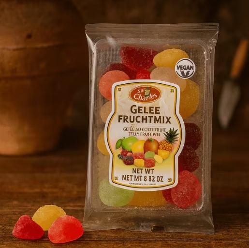 Galaretka owocowa SirCharles z posypką cukrową 250 g