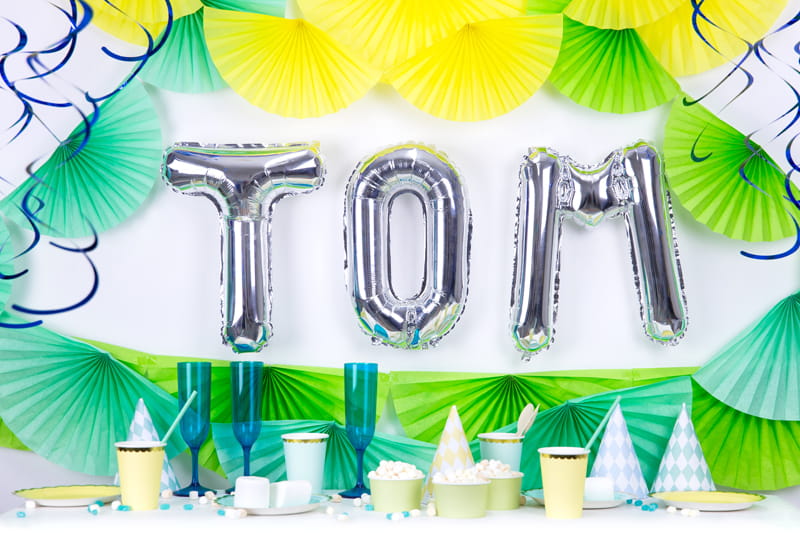 Balon Foliowy Litera "T" Srebrny 35 Cm