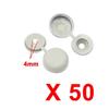 Screw Hinged Screw Cover 4mm 50pcs Fold Cover For Auto Car Decor Gray Hinged