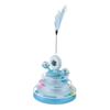 Blue 4-Layer Cat Ball Tower Toy with Feather & Catnip for Exercise