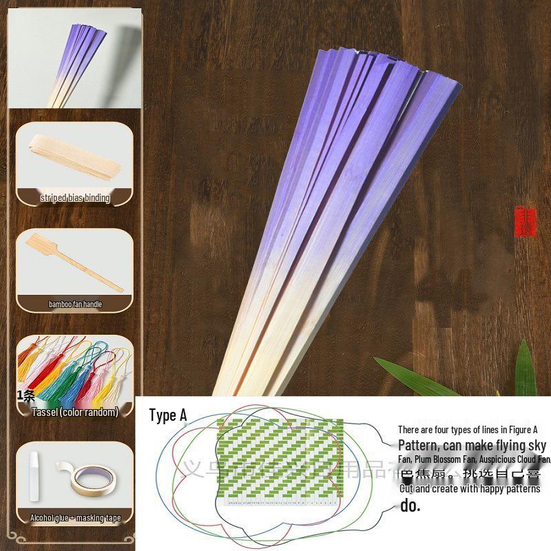 Bamboo DIY Round Fan Set: Cultural Heritage Craft Kit for Parent-Child Activities