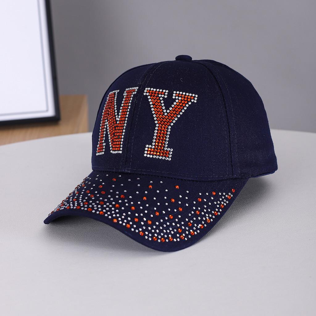 New Diamond Letter Baseball Cap With Embellished Logo For Fashionable Women And Teens