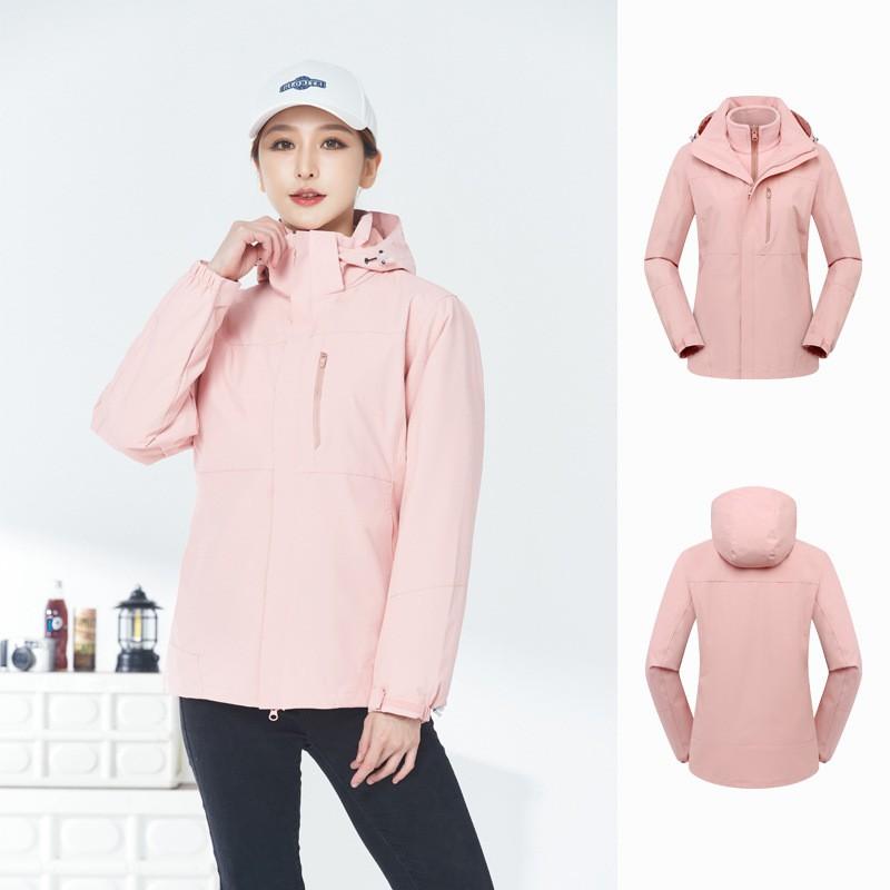 3in1 Detachable Waterproof Windproof Jacket Men Women Hiking Camping Fishing Outdoor