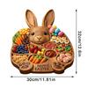 2026 Easter Bunny Rabbit-Shaped Wooden Charcuterie Board Cute Rabbit-Delhi Board with Compartments for Serving Snacks