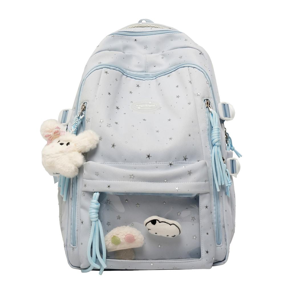 School Bag for Girls, High Aesthetic Value Transparent Pain Bag for Middle School Students, Cute Elementary School Backpack, Large Capacity