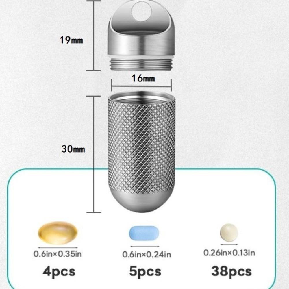 Metal Pocket Pill Holder Moisture-resistant Travel Pill Dispenser New Mini Key Chain Daily Use