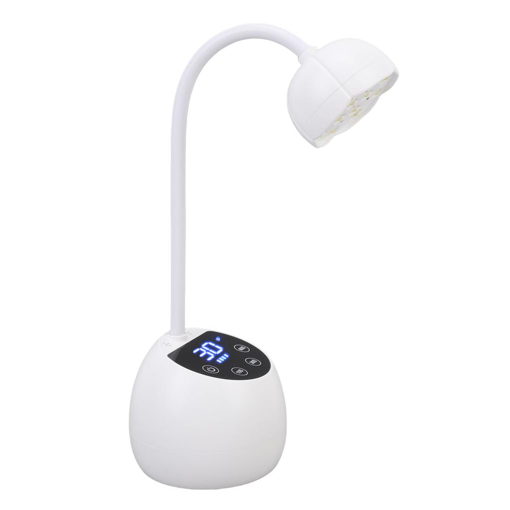 Gooseneck Nail Lamp Rechargeable Infrared Sensor LCD Screen LED Nail Light Dryer with 12 Light Chips for Home Use