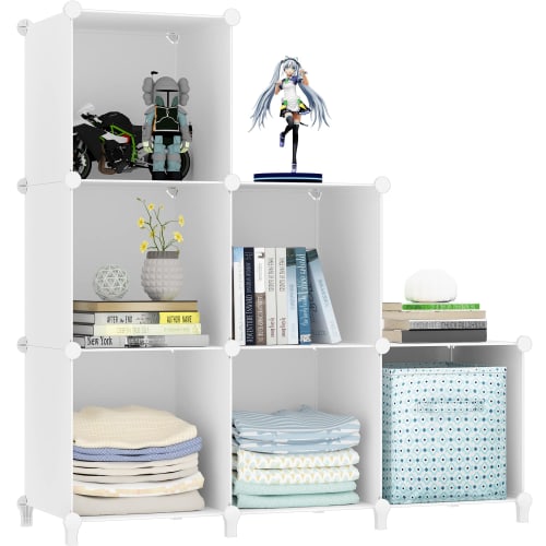 SIMPDIY Bookshelf, Storage Shelf, Storage Rack, Organizer, Large Capacity, Assembled, Clothes Storage Box, Convenient Wardrobe, Clothes Storage/Shoe R