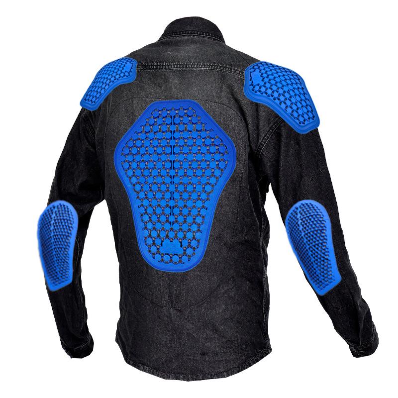 VOLERO Unisex Retro Black Denim Motorcycle Jacket - Anti-fall Assault Shirt