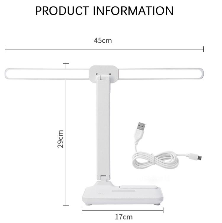 Doppelkopf-Beleuchtung LED-Lade-Schreibtischlampe, Stil: Wiederaufladbar 3600mAh+Kabel