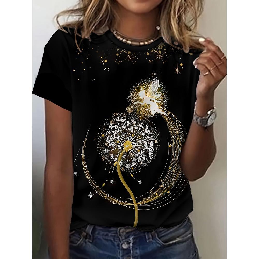 Cartoon animals funny women's T-shirt cartoon characters cute 3d printing T-shirt casual short-sleeved top