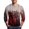 Men's Halloween Print Raglan Dralan Three-quarter Sleeve Casual Top