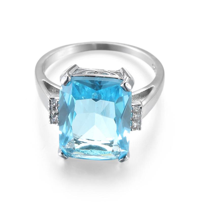 

European American Creative Zircon Topaz Fashion Rings - Women s Wedding Jewelry Size 6