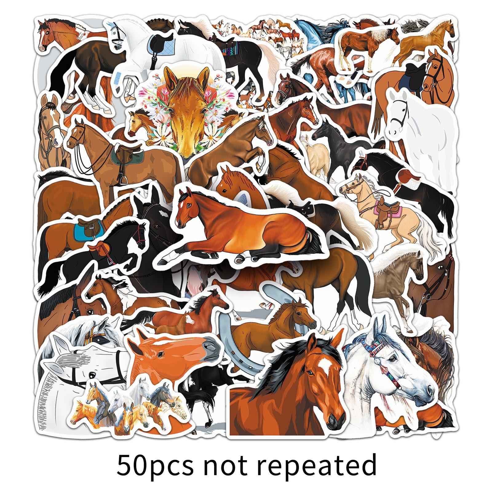 

50 Наклеек Граффити с Лошадьми Персонализированные Мультяшные Животные Креативное Украшение Чехол для Мобильного Телефона Наклейки для Водной Чашки Чемодана