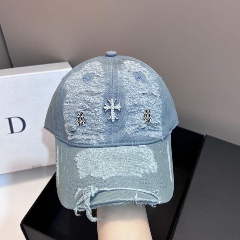 

Персонализированная ретро бейсболка из рваного выстиранного хлопка с крестом, модная омолаживающая кепка для маленького и старого лица, женская adjustable светло-синий