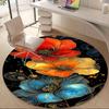 1pc Floral Fantasy Office Round Area Rug, Indoor Mat Suitable ForOffice, Under Office Chairs Bedroom Living Room Home Decor, Room Deco  D088
