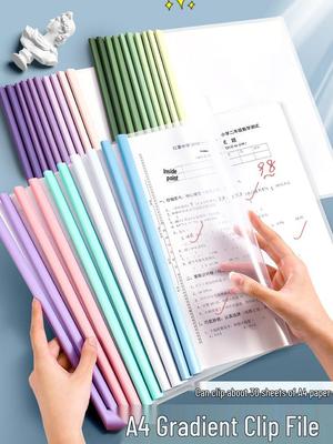 A4 Morandi Gradient Thickened Transparent Document Folder for Students