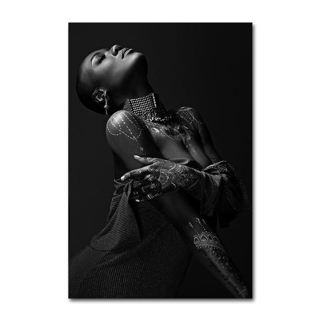 Sexy figura arte pinturas em tela africano preto nu mulher cartazes e impressões imagem da arte da parede para sala de estar decoração da parede quadros