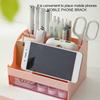Remotes Pens Pencils Booklets Table Organizer with Drawer Home Office Makeup Tool Stationery Storage Box Phone Stand