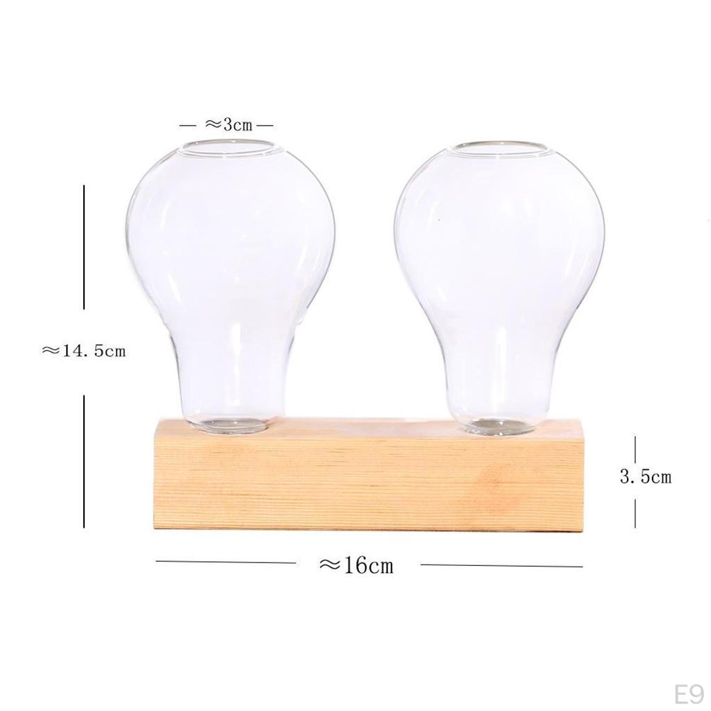 Vase Wooden Desktop Glass Holder For