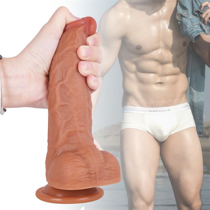 Liquid Silicone Material Simulation Penis Small Head Thick Body Adult Sex Toys